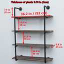 Industrial Pipe Shelving Wall Mounted, 36in Rustic Metal Floating Shelves, Steampunk Real Wood Book Shelves, Wall Shelf Unit Bookshelf Hanging Wall Shelves, Farmhouse Kitchen Bar Shelving (4 Tier)