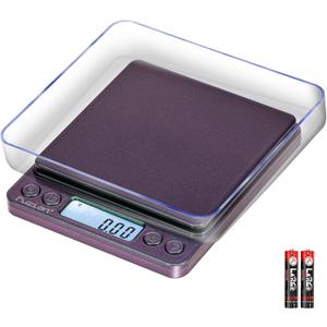 Fuzion Digital Scale .01 Gram Accuracy, 500g Mini Food Scales for Small Jewelry, Gold, Herb, Spice - Weight Gram and Oz (Ombr Purple-Green)