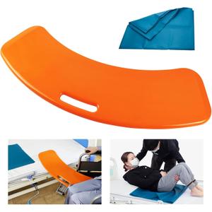 LOSCHEN Slide Transfer Board with Tubular Slide Sheet(24"x16"), Seniors Transfer from Wheelchair to Bed, Toilet, Tub, Car, Slide Assist Device for Transferring, Weight Capacity 440 lbs（Orange）