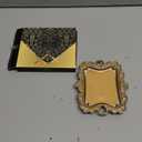 Funly mee Small Antique Trinket Dish Vintage Gold Metal Jewelry Tray, Ring Holder-5.3 x 3.5 x 1.2 inches