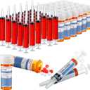 Threlaco 120 Pcs Nursing Graduation Party Supplies Plastic Syringe Empty Pill Bottles with Caps and Sticky Labels Class of 2026 Graduation Decoration Nurse Party Favor for Bsn Rn Lpn Gift