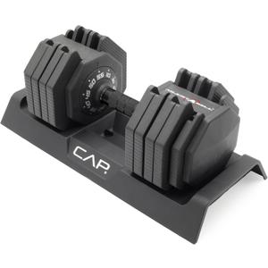 CAP Barbell ADJUSTABELL Adjustable 55 lb Hex Dumbbell Weights - Singles & Pairs | Multiple Handle Options