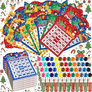 192 Pack Christmas Bingo Game and 0.5 oz Dot Daubers Set Includes 144 Bingo 