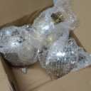 XmasExp Large Christmas Ball Ornaments,4pcs Champagne Giant Shatterproof Plastic Hanging Mercury Xmas Ball Decorations Christmas Tree Ornaments (Champagne Gold, 3")