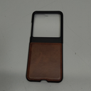 Foluu for Motorola Razr Plus 2023 Case, with Front Built-in Screen Protector, PU Leather + Hard PC Shell Ultra Thin Slim Durable Protective Phone Case Cover for Motorola Razr Plus 2023 (Brown)