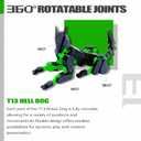 Uodofy (Assembly Completed) T13 3D Action Figure Set,Dummy Robo Titan 13 Action Figures,3D Printed Multi-Jointed Toy (Black + Green)