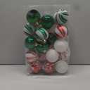 30PCS Christmas Ball Ornaments, 2.36" Red Green White Xmas Balls Decoration, Shatterproof Christma Balls Ornaments for Xmas Tree, Painting & Glittering Hanging Ball for Party Event