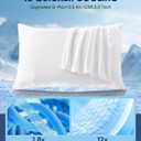 LUXEAR Cooling Pillow Cases for Hot Sleepers, Set of 2, Standard, White