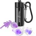 Hearprotek Sleeping Ear Plugs, 2 Pairs Ear Plugs (32db & 30db) Ultra Soft Noise Reduction and Hearing Protection earplugs for Side Sleepers, snoring, Travel, Working, Safety (Purple)