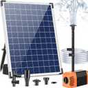 Antfraer 25W Solar Fountain Pump, Solar Water Pump 320GPH Flow Adjustable, Solar Powered Water Pump with 16.5Ft Cord Length for Small Pond, Fish Pond Bird Bath Garden Waterfall Hydroponics