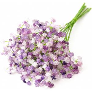 6 Pcs Babys Breath Artificial Flowers, Fake Babys Breath Flowers for Wedding Floral Arrangement Party Decor, Purple