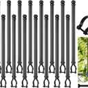 Hicarer 18 Pcs 1-3/8" Chain Link Fence Post Extender 20 Inch Extension Height Galvanized Chain Link Fence Extension for Privacy and Dogs (Black)
