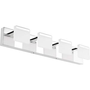 Ralbay Modern Vanity Lights 4 Lights Modern LED Vanity Lights for Bathroom Wall Light Fixture Over Mirror (Chrome)