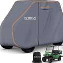 Heavy Duty Golf Cart Cover for 2/4/6 Passengers with Orange Reflective Strips, Universal Golf Cart Covers for EZGO Club Car Yamaha Waterproof All Weather Dust Sun UV Protection with Storage Bag