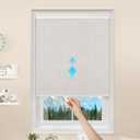 GENIMO 100% Blackout Roller Window Shades, Window Blinds Cordless with Thermal Insulated, UV Protection Fabric, Mini French Door Blinds for Home, Office, Bedroom, Easy to Install, Ivory, 35" W X 72" H