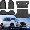 Custom for 2019-2024 Subaru Forester Floor Mats & Cargo Liner & Backrest Mat Set All Weather TPE Rubber Forester Accessories (for 2019-2024 Subaru Forester Full Set)