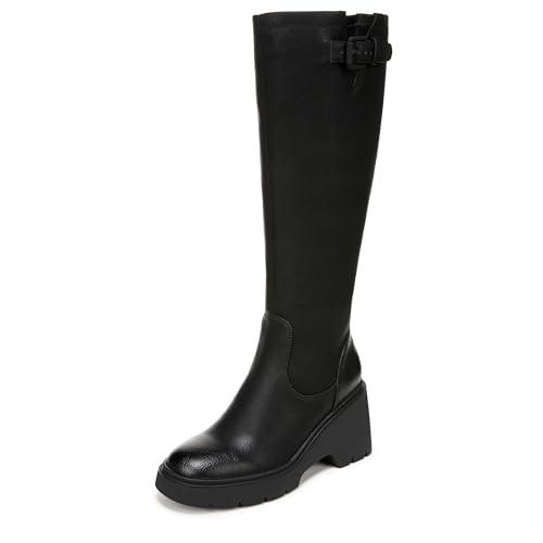Naturalizer SOUL Women's Cache Fashion Boot Black Faux Leather 9 M