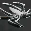 2 x 3D Spider Chrome Emblems Badges Sticker Car Vehicle, Truck, Motorcycle, RV, Scooter, SUV, Door, Window, Room, Wall and More Decoration (2Pcs-Silver)