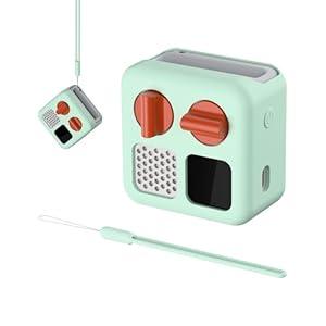 PROfezzion Silicone Case for Yoto Mini Player, Yoto Mini Jacket with Wrist Lanyard Protective Sleeve Case for Kids Mini Audio Device Anti-Slip Silicone Skin Cover - Green