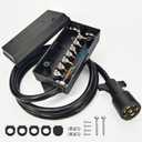 7 Pin Trailer Wiring Harness Kit with 6FT Heavy Duty 7 Way Plug Inline Trailer Cord and Waterproof 7 Way Trailer Junction Box for RV, Truck, and Camper.