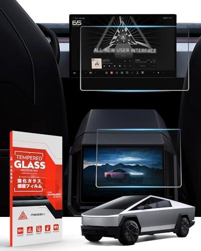 ASZSK 1 Pack Tempered Glass Screen Protector For 2024 Tesla Cybertruck 8.5"x6" Inch Touchscreen Rear Screen,HD Clear Anti-Scratch Cyber truck Accessories