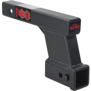 TOPTOW Trailer Receiver Hitch Extender Adapter 6" Drop/Riser, 8.5" and 10.5" Extension Length, 2" Shank, 7500lbs Towing Capacity, Matte Black