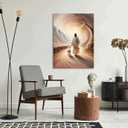 Jesus Leaves The 99 Sheep Canvas Wall Art Jesus And Lamb Picture Wall Decor Christ The Good Shepherd Lost Lamb In Poster Print Painting for Living Room Bedroom Church Home Decoration Prepare To Hang