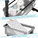 YADAQE Baby Bassinet, Baby Basinet Bedside Sleeper, Easy to Fold Portable Crib Side Bassinet 2025new Style Girl/boy bassinets(Light Grey)