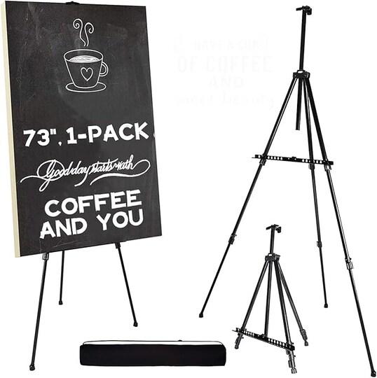 Artify 73 Inches Double Tier Easel Stand, Adjustable Height from 22-73”, 3 in 1, for Painting and Display with a Carrying Bag, 1PACK