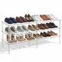 BrightRow 3-Tier Acrylic Shoe Shelf, Clear Acrylic Organizer, 42.5" L x 11.8" W, Each Tier Holds up to 6 Pairs of Heels, Sneakers, Flats, Ideal for Closet, Entryway, Bedroom, Easy Assembly