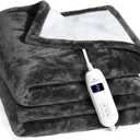 Medical king Heated Blanket, Machine Washable Extremely Soft & Comfortable Electric Blanket Throw Fast Heating with Hand Controller 10 Heating Settings & auto Shut-Off (Gray, 50 x 60)