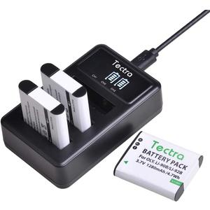 Tectra 3-Pack Li-90B Li-92B DB-110 Battery + Charger for Olympus Tough TG-7, TG-6, TG-5, TG-Tracker, SH-1, SH-2, SP-100 IHS, Tough TG-1 iHS, TG-2 iHS, TG-3, TG-4, SH50 iHS, SH60, XZ-2 iHS