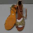 iCKER Women's Professional Latin Dance Shoes Satin Salsa Ballroom Wedding Dancing Shoes 2.4'' Heel 9 Gold, Size 41