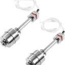 2 Pcs Stainless Steel Float Switch Water Level Sensor Water Level Controller Sensor Switch M10 for Smart Toilet Solar Tank Pool Pump Liquid Control Length 77mm Silver