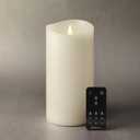 Flameless LED Candles with Remote Control, 4"x 8.3"Flickering 3D Moving Flame Battery Operated Candles in Real Wax Shell for Indoor Use, Home Decor White