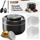 Reusable Vertuo Capsule Pods Kit for Nespresso with 100PC AL Foil Seals Lids, Refillable Coffee Pods for VertuoLine Compatible with Nespresso VertuoPlus Espresso Machine