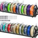 2 Pcs [LARGE] 3D Printer Filament Storage Rack, Filament Rack Wall Mount, 3D Filament Storage Shelf, Filament Spool Holder for 3D Printer Rolls, Heavy Duty Metal Organizer for Printing Studio