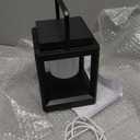 LETRY Outdoor Table Lamp, Brightness LED Nightstand Lantern, Portable Rechargeable Solar Lamp Waterproof, Touch Control Outdoor Lamps Cordless Lights Decorative for Patio/Walking/Reading/Camping (Black)