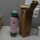 Hydro Flask Water Bottle - Insulated Stainless Steel - Wide Mouth Flex Straw Lid, Non Spill, Leakproof and Refillable in 24 Oz Campus Pink