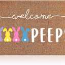 Ceenna Easter Welcome Doormat Outdoor Easter Bunny Coir Door Mat Rabbit Front Door Mat Non Slip Front Porch Rugs Indoor for Home Entrance Decoration Gifts, 16 x 24 Inch