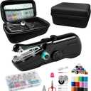 Handheld sewing machine, beginner's sewing kit with storage, two power supply modes, electric switch, simple operation, portable mini, beginner's sewing machine.(Black)