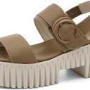 UBFEN Womens Platform Sandals Chunky Wedge Heel Comfortable Arch Support | Lightweight Block Heel, Adjustable Straps, Soft Cushioned Footbed for Dressy, Casual, and Summer Wear