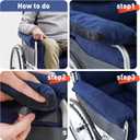 Wheelchair Cushions, Pressure Pain Relief Accessories with Armrest Covers, Supports Coccyx & Back, Non-Slip, Fits Wheelchair with 16'' Length Armrest (Navy)