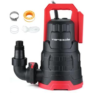 Sump Pump, 1 HP 3960GPH Submersible Utility Water Pump, Thermoplastic Portable Electric Water Removal Transfer Pump with 16.4FT Cord for Swimming Pool Basement Garden Pond Tubs Draining