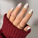 Glamnetic Press On Nails - Ace of Hearts | Short Oval Fake Nails in White Solid Base with Raised Ace of Hearts Graphics in a Glossy Finish | 15 Sizes - 30 Nail Kit with Glue