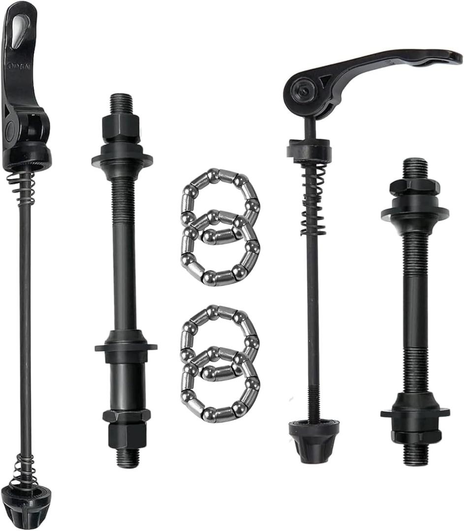 Bike Quick Releases Set, 1 Pair MTB Quick Release Bicycle Hub Road Mountain Bike Front & Rear Axle Hollow Shaft Set with 25mm Wheel Hub Steel Ball for Road Bike, Mountain Bike