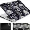 Compatible with MacBook Air 13 Inch Case 2022 2021 2020 Release A2337 M1/A2179 with Retina & Touch ID, Plastic Hard Shell Case + Keyboard Cover + Screen Protector - Skulls