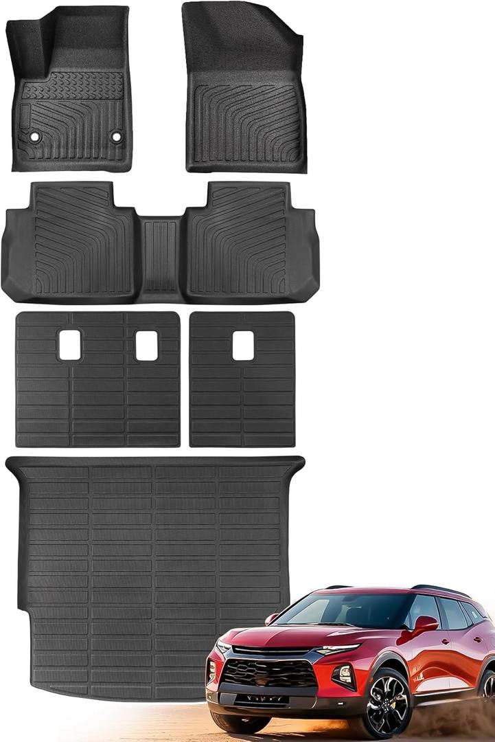 All Weather Floor Mats Backrest Cargo Liner for Chevy Blazer 2019-2025 Gas Only (Not EV) Car Accessories, Rubber Back Seat Cover Carpet for Chevrolet Base/L/LS/LT 2025 2024 2023 2022 2021 2020