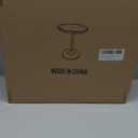 Modern Small End Table, Pedestal Side Table with Solid Wood Tabletop for Couch, Unique Accent Tables for Small Spaces, Living Room, Bedroom, Recliner, Office, Walnut