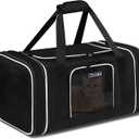 Petskd Length-Expandable Pet Carrier 18x11x11 Inches Delta American United Airline Approved, Soft Pet Travel Carrier for Small Cats Dogs with Zipper Locks and Anti-Scratch Mesh(Black)